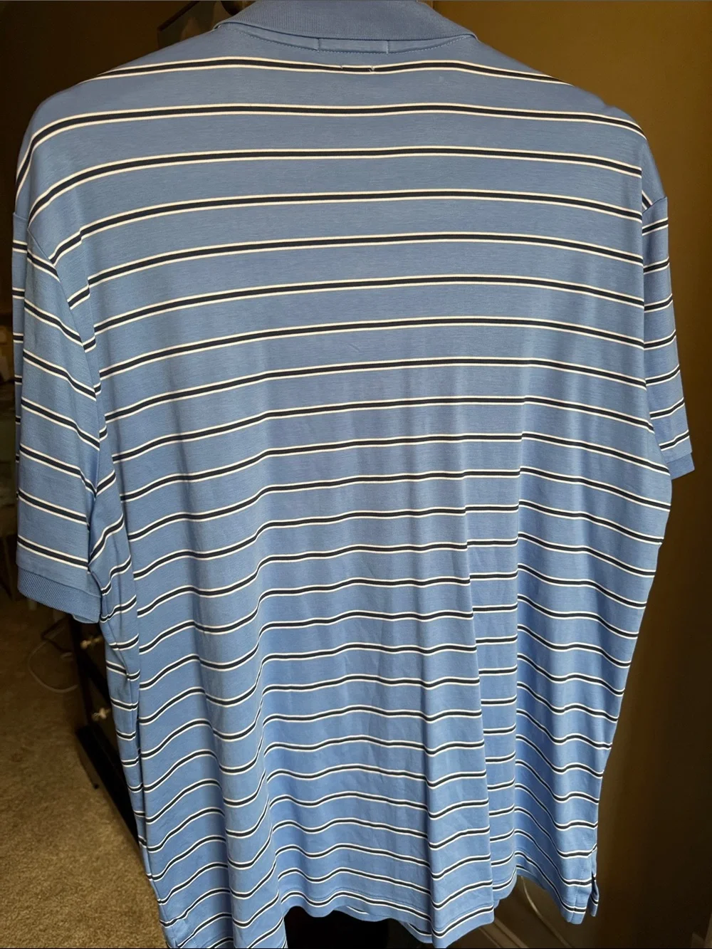 Polo by Ralph Lauren Light Blue Striped Polo with White & Navy Lines NWT